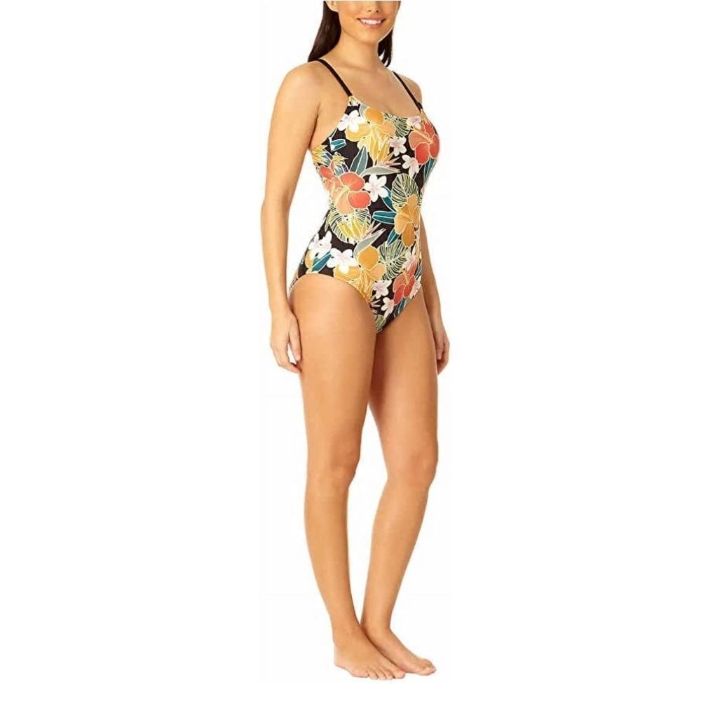 Hurley Floral Print Multicolor One-Piece Swimsuit Size Medium